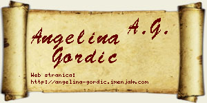 Angelina Gordić vizit kartica